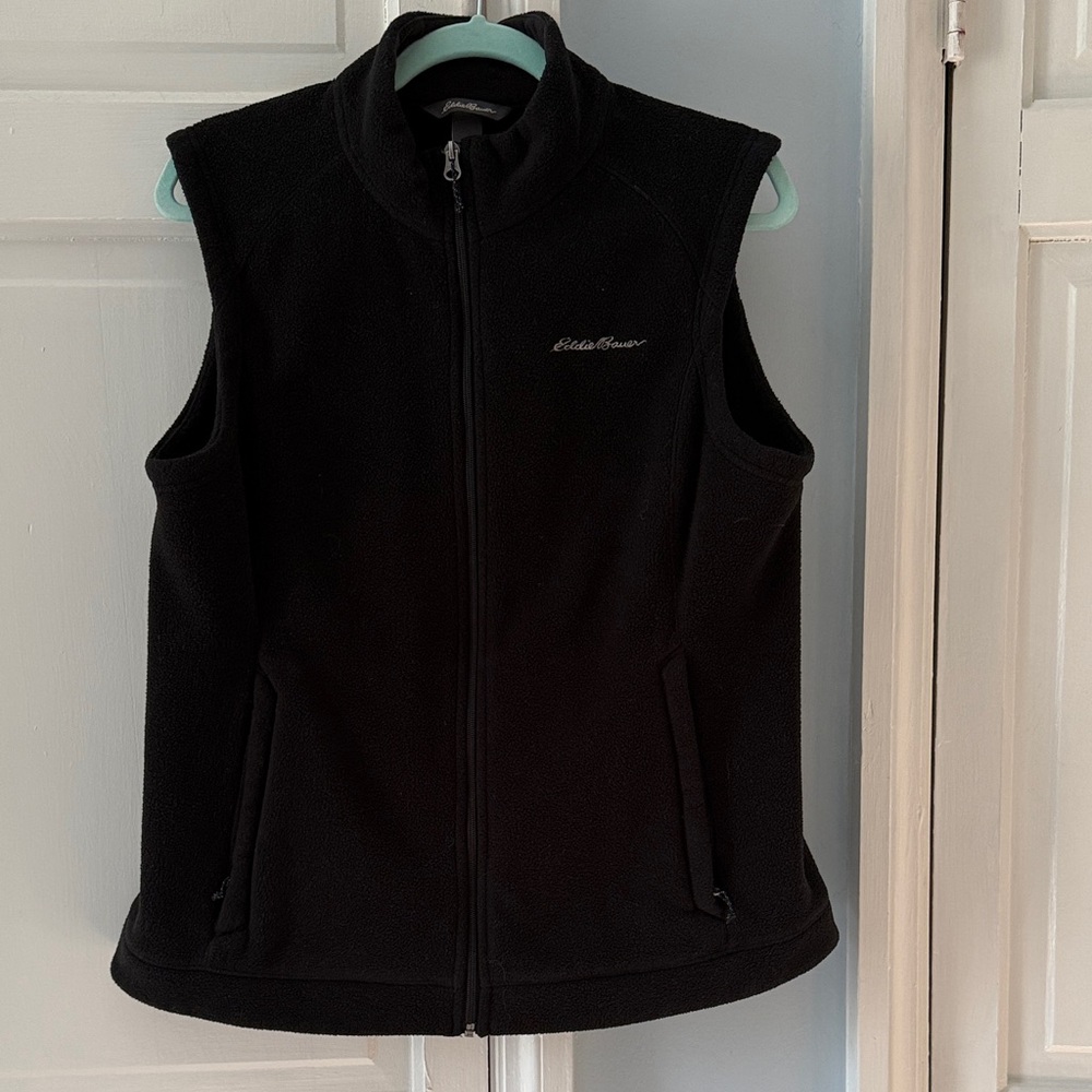 Eddie Bauer Black Zip-Up Vest